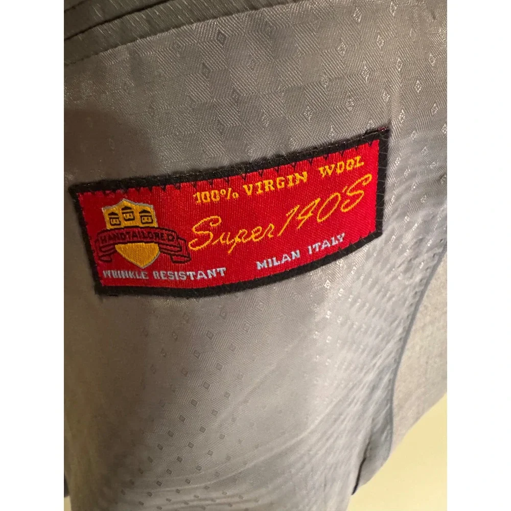 Mantoni Milan Italy Mens Light Gray‎ Super 140S Virgin Wool 2-Button Blazer Coat